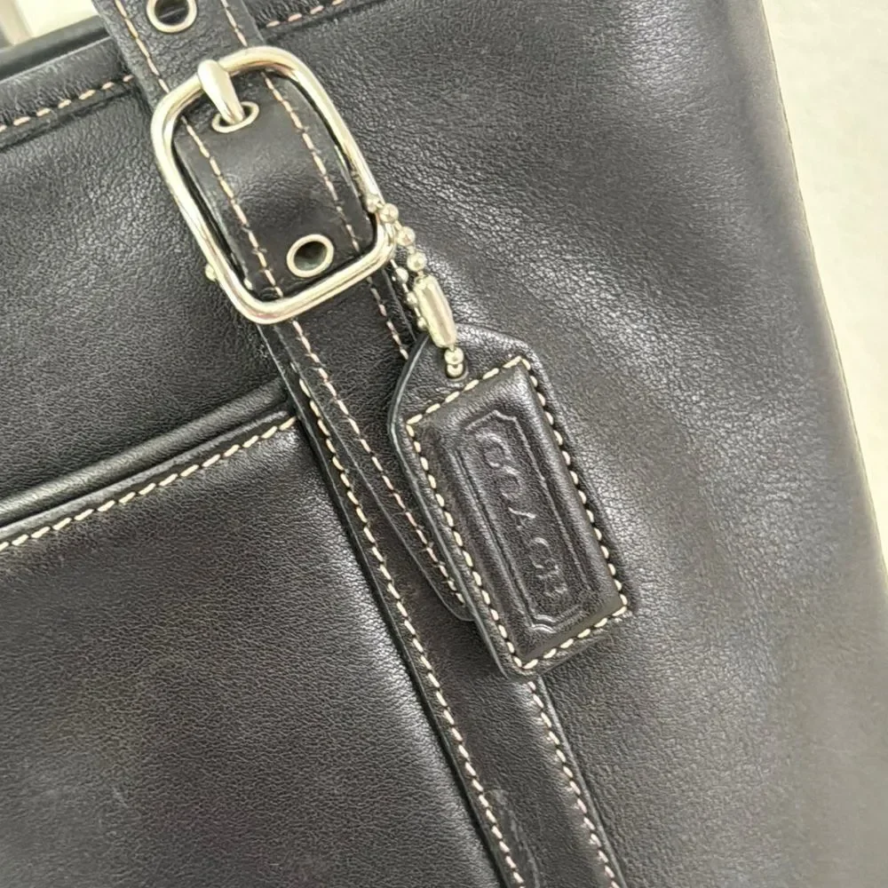 Coach Vintage Hampton Legacy Black Leatherware Tote